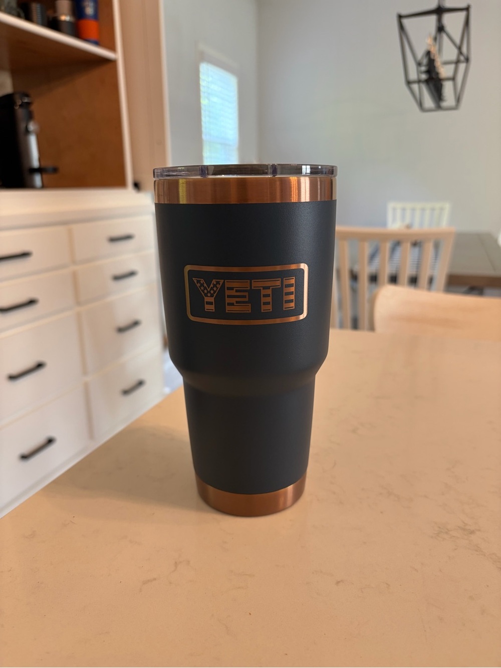 Yeti 30 oz Tumbler in Navy with Copper Accents
